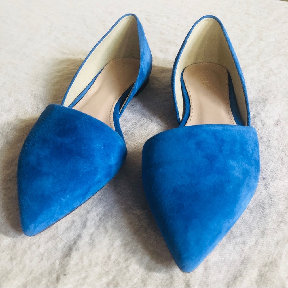 NEW Jcrew ponty toe flat, blue, size 6